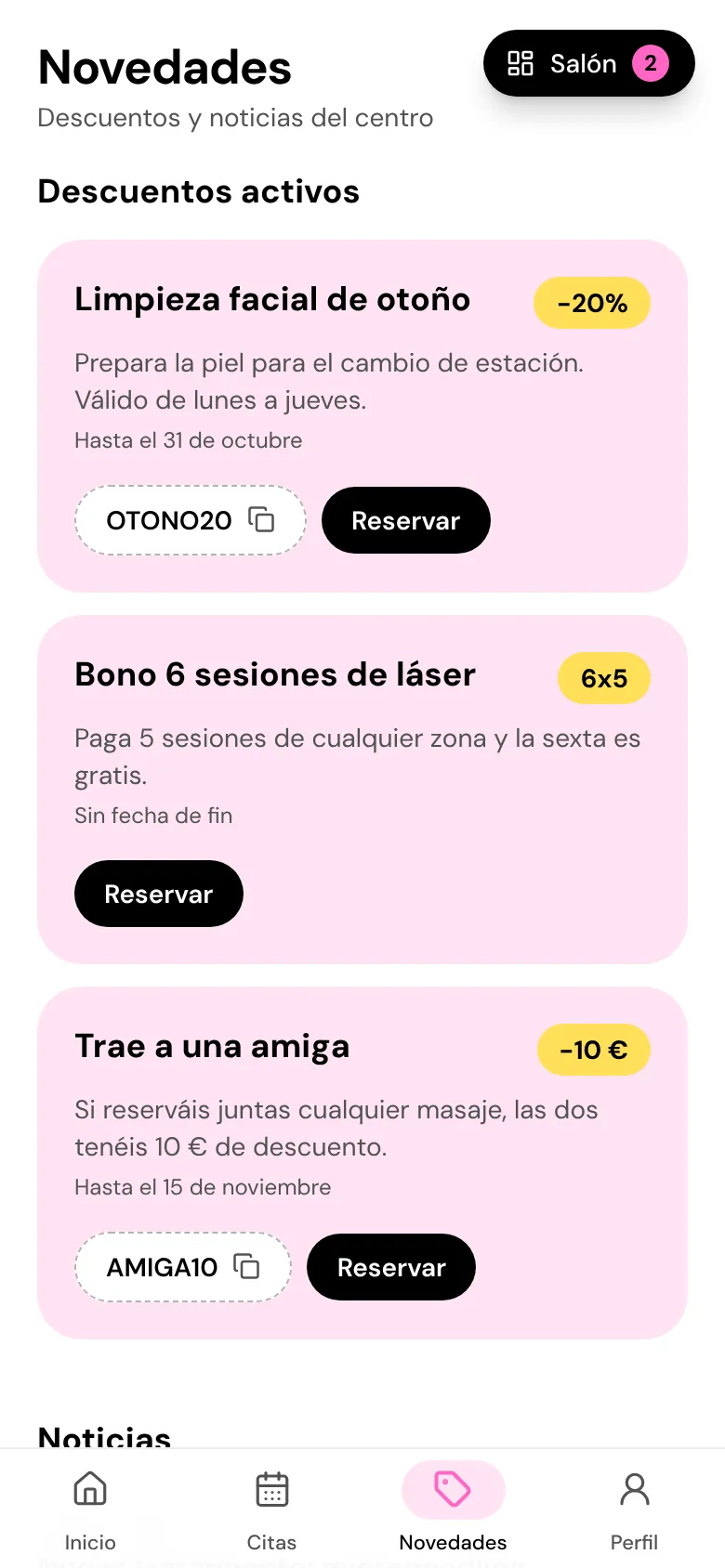 Novedades y descuentos