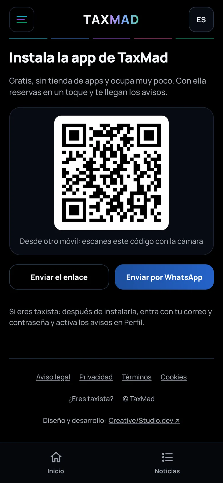Instalación sin tiendas de apps, con código QR